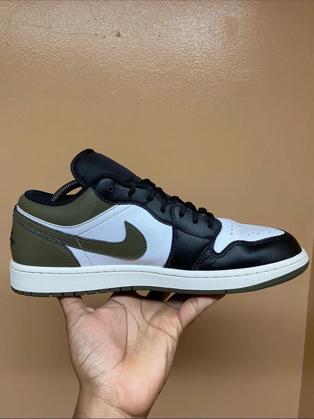 Air Jordan 1 Low “Black Toe Medium Olive” Size 12  553558-092
